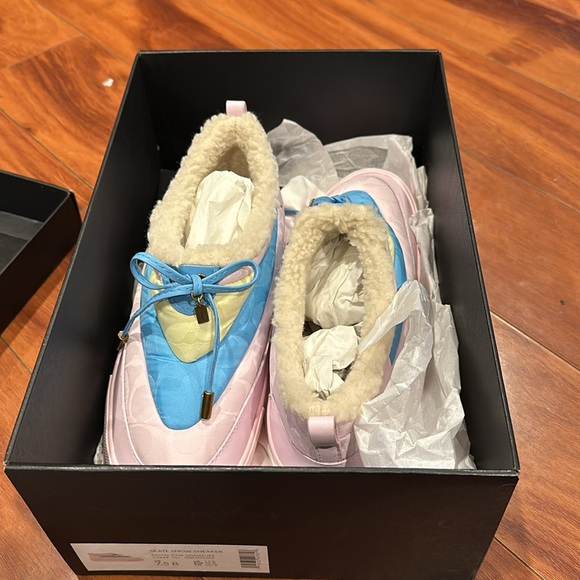 COACH NIB CITYSOLE WOMENS SKATE SNOW SNEAKERS PASTEL PINK SIGNATURE SIZE 7.5B - Picture 10 of 11